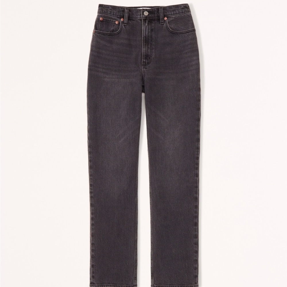 Abercrombie & Fitch Ultra High Rise 90s Straight Black Jeans